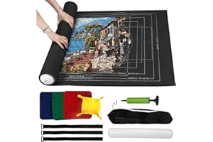 Zaloife Puzzle Mat 2000 Pezzi, Rotolo Puzzle, Accessori Puzzle, Tappetino Puzzle in Feltro, Puzzle Roll Up, Puzzles Saver, Puzzle Pad, Tappeto Puzzle Portatile, Base Puzzle Nero