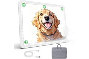 Zocelight Recharteable tablette lumineuse A3 avec un sac, tablette dessin avec 4 aimants, pavé lumineux sans fil pour peinture en diamant, table lumineuse ultra brillante pour dessin, esquisse (Blanc)