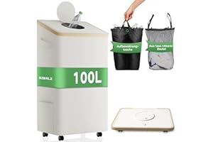 BZBRLZ Pfandflaschen Sammelbehälter mit Deckel & Rollen, 100L Pfandsammler Organizer and Altglas Aufbewahrung mit Einwurf, Leergutbehälter fur Recycling Abstellraum Flaschentasche