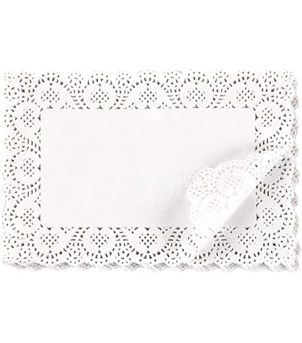 Napperons Dentelle Rectangulaires García De Pou - Blanc, 27x21 Cm - Lot De 250