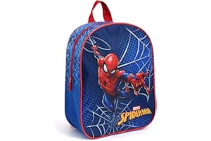 PERLETTI Zainetto Bambino con Spiderman per Asilo - Zaino Bimbo Marvel Spider Man per Viaggi e Tempo Libero - Piccola Cartella Scuola Materna Uomo Ragno Rosso Blu per Bambini 3 4 5 Anni - 30x24x10 cm
