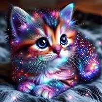 Kit Diamond Painting 5D Pour Adultes Débutants - Motif Chat Moelleux, Marque MXJSUA, Neuf Et Complet