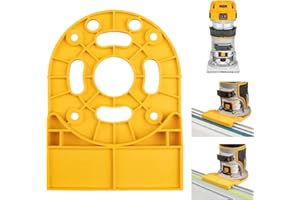 THAGBRCO Router Adapter for Dewalt 18V/20V Max DCW600B DWP611 DCW604 D26200 Compatible with Makita/Festool Guide Rail (Yellow)