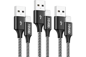 RAVIAD Cavo iPhone [3 Pack 1M] Caricabatterie iPhone [Certificato MFi] Carica Rapida Cavo iPhone Nylon Caricatore per iPhone 14 13 12 11 Pro Max XR XS X 8 Plus 8 7 Plus 7 6s Plus 6s 6 Plus 6 5 5c 5s