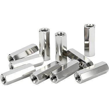 Hillman 3/8-16 Stainless Steel Coupling Nut – 6-Pack, Elongated Hex For Connecting Threaded Rods
