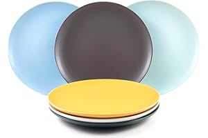 Hanseküche 6-częściowy zestaw talerzy – talerze obiadowe z wysokiej jakości ceramiki o nowoczesnym wzornictwie, 6 x 27 cm, można układać w stos