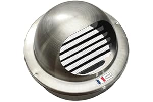 AIROPE Grille d'Aération en Acier Inoxydable 125 mm avec Moustiquaire Intégrée, d'Évacuation d'Air,Résistante aux Intempéries,Parfaite pour Hottes d'Aspiration, Ventilations et Conduits d'Échappement