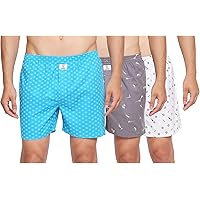 Longies Men's Pure Cotton Regular Printed Boxer Shorts
