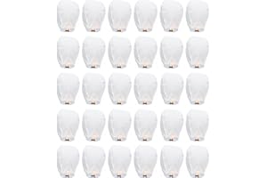 WENLISELL 30 PCS Chinese Sky Lanterns, Lanterns to Release in Memory, White Floating Sky Lanterns for Outside Flying, Party Decoration