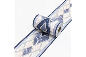 VisitRyl Frise Murale Autocollante Marbre bleu moderne 10cm X 1000cm Adhésive Réutilisable pour Décoration Intérieure Facile à Poser