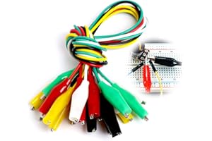 GREACESRIO Kabel mit Krokodilklemmen, 10 Stück Messleitungen 50 cm, Drahtkabel mit Klemmen, Aderendhülsen mit Krokodilklemmen Set Isoliertes Testkabel Doppelspitze Clip
