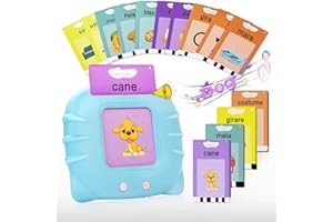 JoyJoyful Schede Flash Cards Parlanti Italiano, Giochi Bambini Educativi 1 2 3 4 5 6 Anni, Amico Vocabolo Gioco, Giochi Montessori Giocattoli Apprendimento Interattivi (112 Carte 224 Parole)