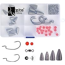 Zite Fishing Offset-Haken Set - 50 Stück In 5 Größen Für Barsch Und Zander