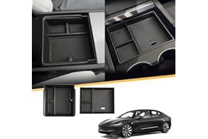 [Lot de 2] LFOTPP pour Tesla Model 3 Highland 2024 2025 Organisateurs d'accoudoirs Plateau et Boîte à Bants de Rangement pour Console Centrale, Model 3 2024 Highlander Accessoires