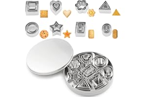 BGOBTY Emporte Piece Rond,12 pièces Emporte-pièces en Acier Inoxydable,mini emporte-pièce rond,emporte-pièces rond pâtisserie avec boîte de rangement pour pâtisserie beignets fondant mousse (8 formes)