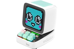 Divoom Ditoo Altavoz Bluetooth Portátil con Pantalla De Píxeles Retro, Control De App De Teléfono Inteligente/Teclado Mecánico con Retroiluminación RGB (Blanco)