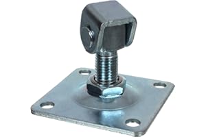 NAJDER Charnière de Portail à Visser M16, Paumelle de Portail Porte Réglable Gond à Visser, Filetage M16 75x75x4, en Acier Galvanisé pour Jardin Extérieur