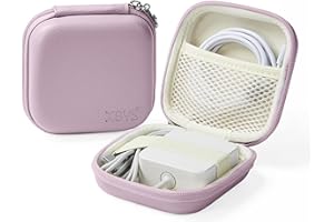 Linpr Charger Case for MacBook, Portable Tech Electronic Organizer Bag, Small Travel Storage Pouch for Laptop Accessories, MacBook Power Adapter, Charging Cords, USB Drives, Power Bank (Purple,M)