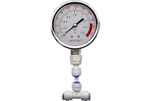 DIGITEN Water Pressure Gauge Meter 0-1.6MPa 0-220psi 1/4" f Reverse Osmosis System Pump