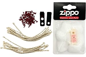 KINNYHOME Lighter Repair Kit: Comprehensive Bundle with 100 Flints, Zippo Cotton and Felt, 20 Long Wicks, and 2 Rubber Gasket Seals - Essential Maintenance Set for Zippos and Similar Lighters