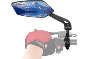 COICER Espejo retrovisor izquierdo para bicicleta eléctrica con gran superficie de espejo, espejo retrovisor plegable y giratorio 360°, accesorio para bicicleta eléctrica