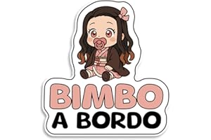 BRATIKI Baby on Board adesivo auto, Bimbo a Bordo per auto, Bambina Demone, Bebe a Bordo Adesivo Resistente agli UV e Impermeabile