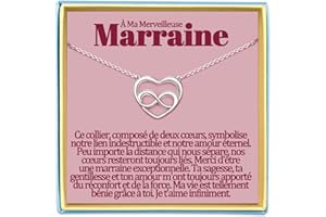 TEMULNEE Belle Fille Collier Maman Cadeau Soeur de Coeur Meilleure Amie Mamie Tata Niece Marraine Demande Filleule Cousine Copine ATSEM AESH Nounou Maitresse Institutrice Maternelle Bijou Idee Original Noel