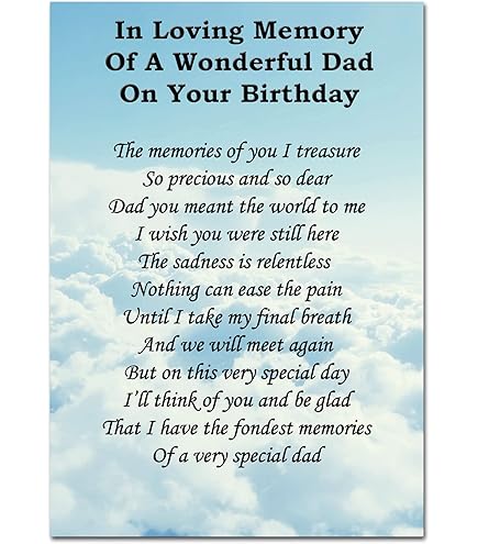 Buy Dad On Your Birthday Memorial Graveside Funeral Poem Keepsake Card Includes Free Ground Stake F 316