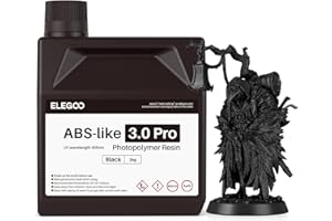 ELEGOO 405nm ABS-Like Resin 3.0 Pro, Żywica 3D utwardzana światłem UV z wysoką precyzją, nie krusząca się, nietoksyczna dla drukarek LCD/DLP 3D, żywica fotopolimerowa Czarna 2000g