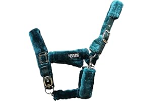 Horses, Licol En Nylon Soft Fluffi, avec Revêtement en Fourrure Synthétique, pour Chevaux Sensibles, Adapté aux Voyages en Van (Cob, vert foncé)