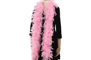 Larryhot 60 g rosa fjäderboa – 2 meter kalkonboa-fjädrar för fester, jul, bröllop, kostymer, konserter, husdjur och heminredn