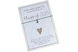 UNIQUEPGIFTS Class of 2025 Wish Bracelet, Good Luck Class, Graduation Gift End Of School Year
