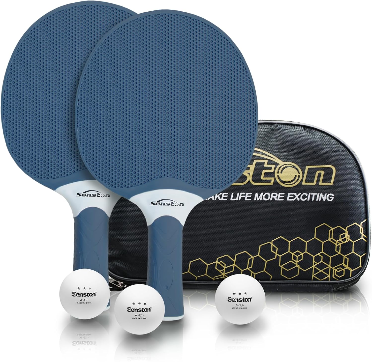 Senston Palas Ping Pong- Equipamiento Esencial para Amantes del Deporte, Raquetas Ping Pong con 3 Pelotas