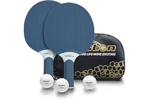 Senston Palas Ping Pong- Equipamiento Esencial para Amantes del Deporte, Raquetas Ping Pong con 3 Pelotas
