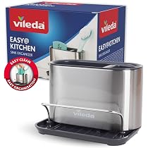 Contenitore Per Lavello HOWDIA In Acciaio Inox | Organizer Da Cucina Con Portaspugna, Portaspazzole E Dispenser | Antiruggine - 3