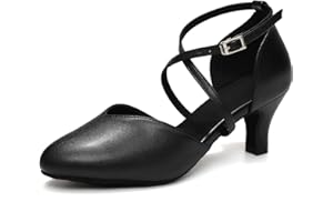 YCALCP Damskie buty do tańca towarzyskiego Salsa latynoska z zamkniętym noskiem i niskim obcasem Damskie buty do tańca,DS-L666,6cm