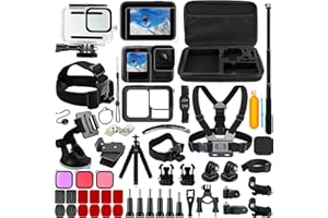 65-in-1 Zubehör Set für GoPro Hero 13 Black, YAVOCOS Zubehör Kit Bundle für GoPro Action Kameras, Schutzfolie Wasserdichtes Gehäuse Silikon Schutzhülle Selfie Stick Filter für GoPro Hero 13
