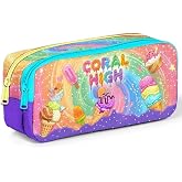 Coral High Kız &Ccedil;ocuk Mor Sarı Dondurma Baskılı İki B&ouml;lmeli Kalem &Ccedil;antası/Kalemlik 31054