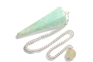 Green Cross Toad Healing Gemstone Crystal Point Pendulum - Divination, Dowsing, Scrying (Amazonite)