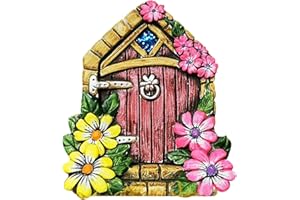 SETOFI Porte de Jardin Miniature, Porte Elfe de Jardin Porte Elfe en Bois Jardin Cour Arbres Miniature Cour Décoration Style P