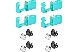 NIUSIMAN Ear Piercing Kit,14G Piercing Needles Piercing Clamps with 16G Cartilage Earring CZ Labret Lip Tragus Helix Earring Stud Barbell Piercing Jewelry Silver Ear Lip Piercing Kit