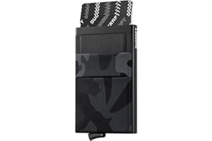 DUGRAFT Porte-Cartes Slim Pop-Up Wallet avec Poche d'argent Minimaliste RFID Blocage Le Porte Cartes de Crédit en Métal en Aluminium pour Hommes