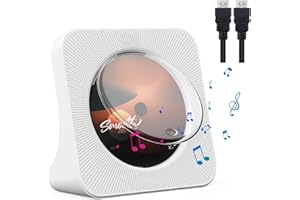 KOVCDVI DVD Player for TV DVD Player HDMI CD Player with Bluetooth 5.0 Desktop CD Player with Speakers Remote Control Dust Cover Display FM Radio Timer USB AUX Headphone Port