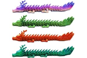 HTGWCG Drachen Zappelspielzeug Drachen Spielzeug Beweglicher Drache Kristalldrache Drache 4PCS Realistische Beweglicher Drachen Spielzeug Überraschung Easter Wohnkultur Erwachsene Kinder Geschenke Spielzeug
