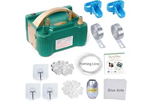 PartyWoo Balloon Pump, 220V-240V 600W Electric Balloon Pump, Balloon Pump Electric, Electric Balloon Inflator, Portable Balloon Inflator, Dual Nozzle Balloon Air Pump, Air Pump for Balloon Garland