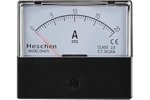 Heschen Rechteckiges Panel montierter Stromzähler Amperemeter Tester, DH-670, DC 0-20A, 670 Stil, Klasse 2.0