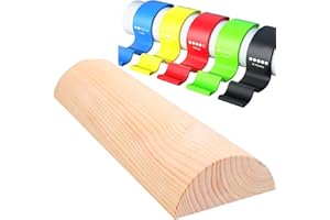 Sheltter Tronco Propioceptivo Suelo Pelvico - Tronco Madera Tronco Pilates |50cm x 16.5cm x 7.5cm| Incluye Bandas Elasticas de Musculacion de 4 Niveles de Fuerza
