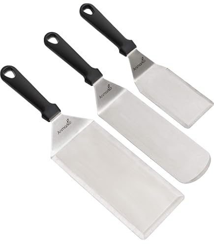 Set di 2 spatole per barbecue, spatola per barbecue con manico in legno