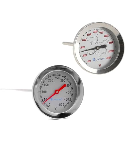 Backofenthermometer 500°C – Edelstahl, 500mm Schaft, Für Steinbackofen & Pizzaofen