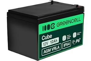Green Cell AGM 12 V 12 Ah batteri VRLA blybatteri blybatteri ersättningsbatteri gelbatteri cykelsäkert obemannade leksaker